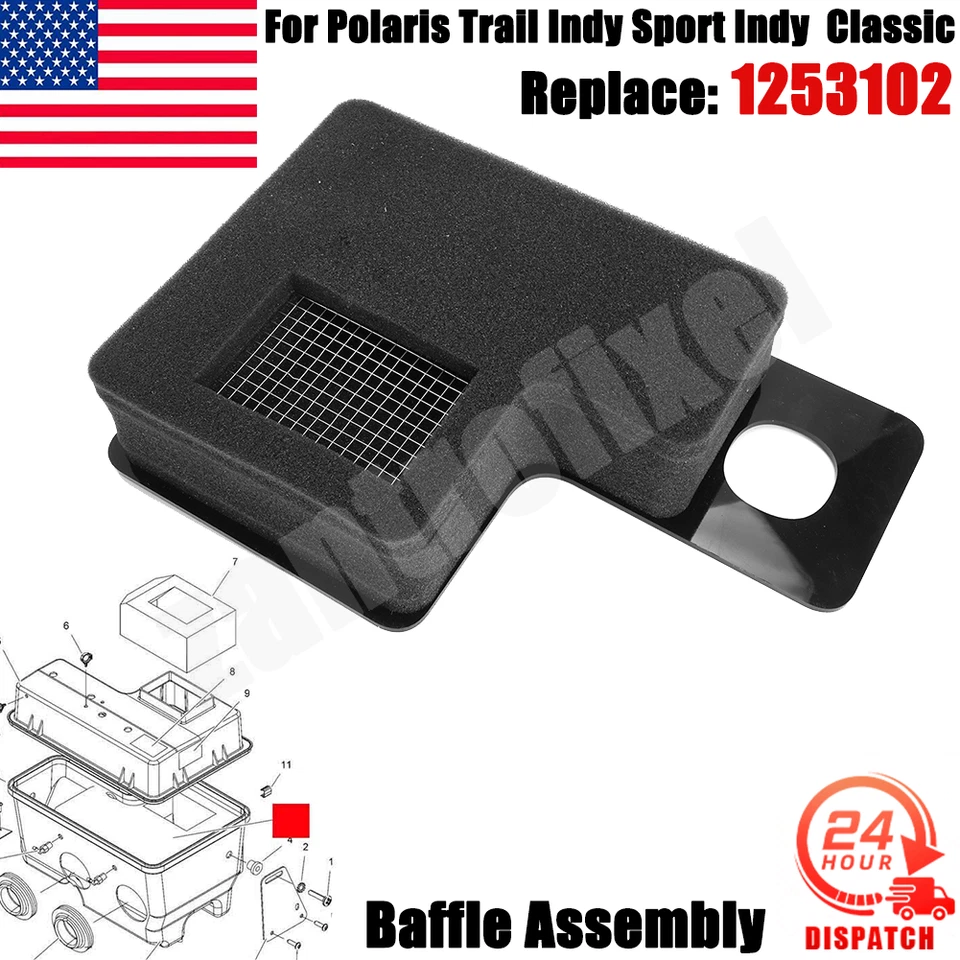 US For Polaris 1253102 Air Filter Box Baffle Assembly Indy Trail Touring Classic - Image 1 of 4