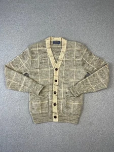 Vintage Pendleton Cardigan Mens M Brown Sweater Made USA 100% Virgin Wool - Picture 1 of 7