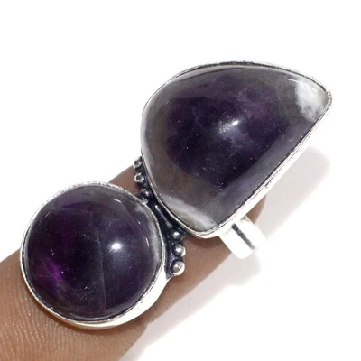 925 Silver Plated Amazing Chevron Amethyst Ring Handmade Size US 6.5 AU B562 - Image 1 of 3