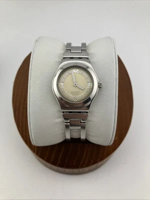 Vtg Swatch Irony Ladies 24mm Watch Silver Tone Stainless Steel 5.5" ag2002- RUNS - Image 1 of 4