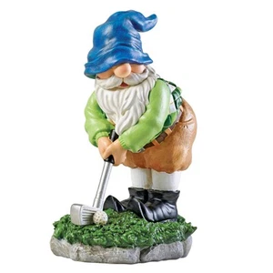 Collections Etc Charming Hand-Painted Golfing Gnome Statue - Picture 1 of 2