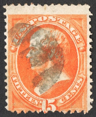 US Sc# 152 USADO { WEBSTER NARANJA BRILLANTE 15c} SANCY CANCELAR DESDE 1870 CV$ 220,00 Foto 1 de 4
