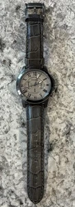 Men Fossil Gray Leather Band Chronograph Watch FS4766 Roman Numeral Need Battery - Picture 1 of 7