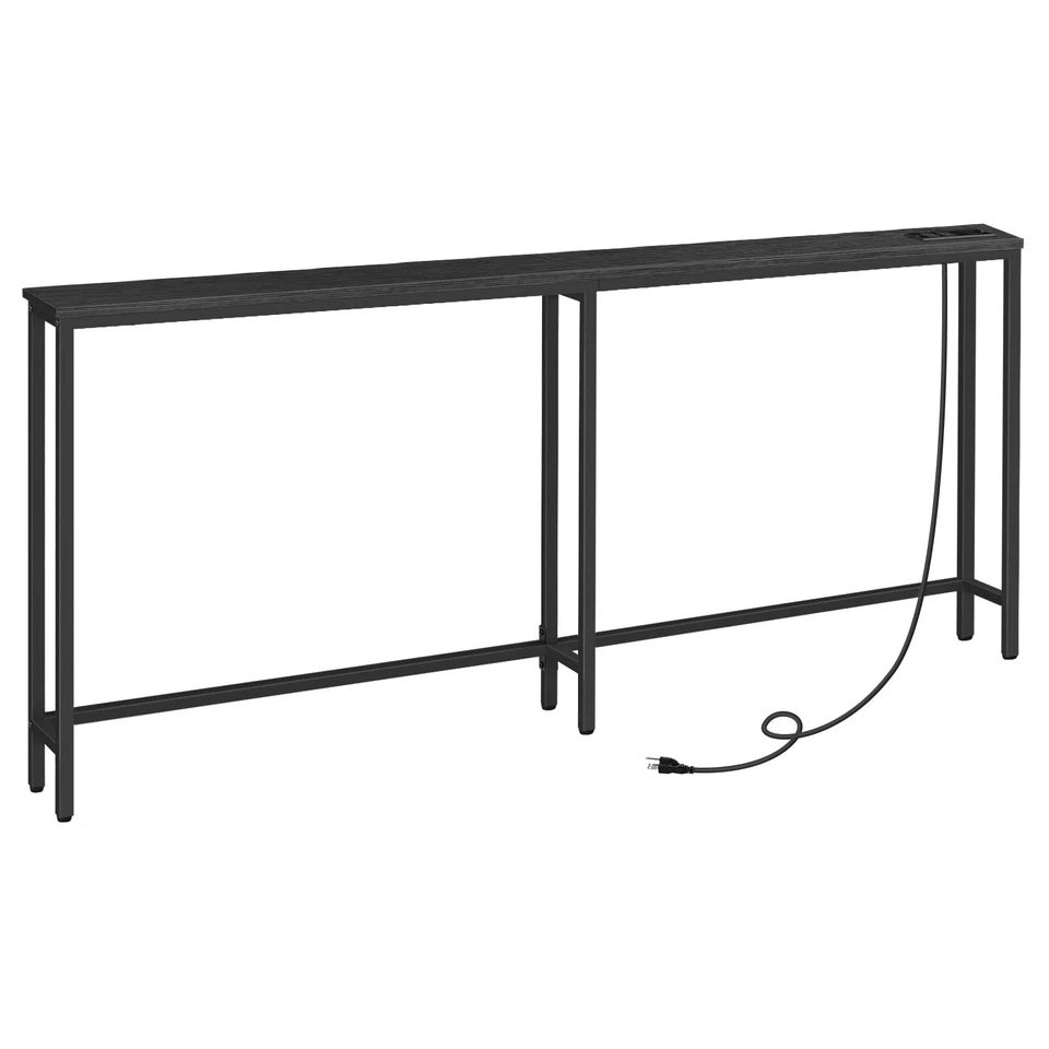 70.9" Narrow Console Table with Charging Station, 5.9" Sofa Table with 2 Powe... - Image 1 of 4