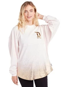 Disney Spirit Jersey Gold Glitzer Rosa Shirt Damen Gr. L Folie Disneyland Puff - Bild 1 von 11