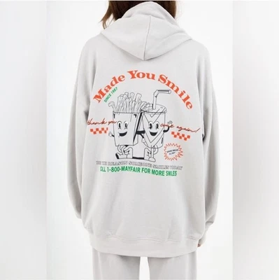The Mayfair Group Full Zip Hoodie Sweatshirt Made You Smile Fries One Size Plus - Image 1 of 4