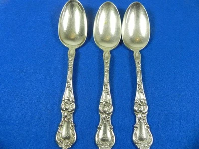 3 cucharas de 6" vintage 1835 R. Wallace plateadas rosa victoriana patrón floral Foto 1 de 4