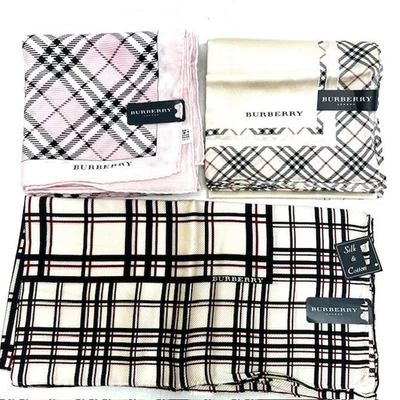 (3) Новый мини шарф Burberry London 19» шелк/хлопок розовый цветочный и больше (выберите 1 - Изображение 1 из 4