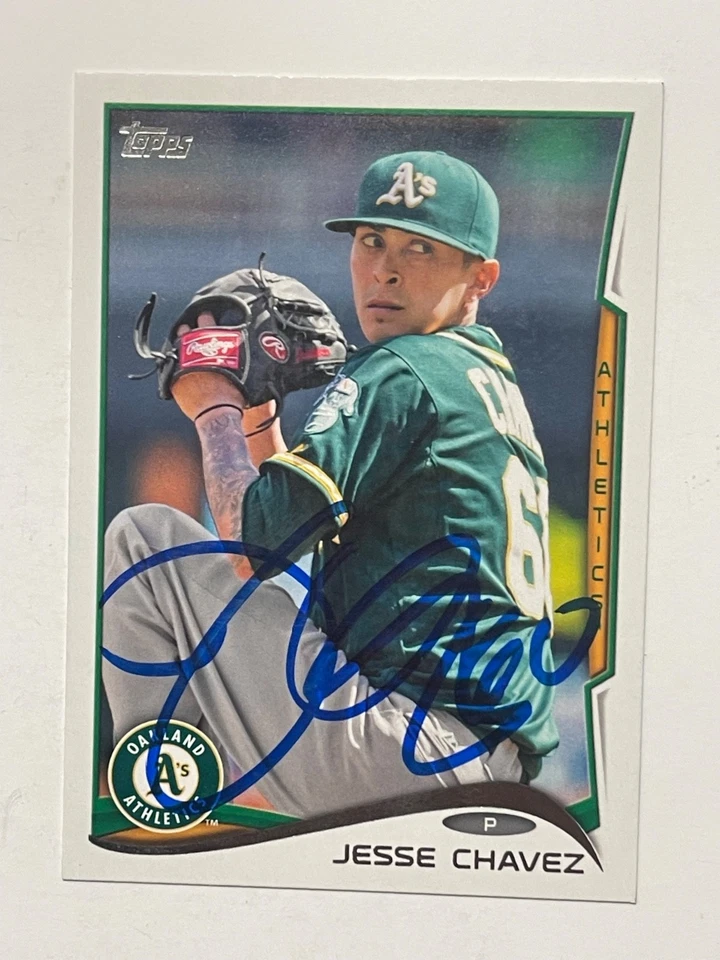 Texas Rangers JESSE CHAVEZ Signed Topps Card - Image 1 of 1
