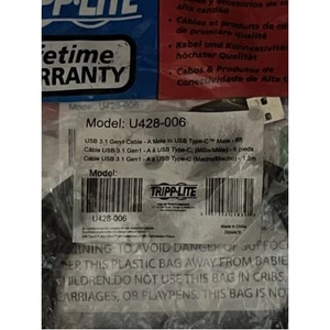 EATON TRIPP LITE SERIES CONNECTIVIT U040-003-C-5A 3FT USB 2.0 USB-C HISPEED CABL - Picture 1 of 1