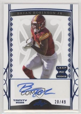 2022 Leaf Trinity Navy /49 Brian Robinson Jr #BA-BRJ Rookie Auto RC - Image 1 of 2