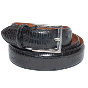 Ralph Lauren Black Reptile Leather Belt Size 38 - Picture 1 of 10