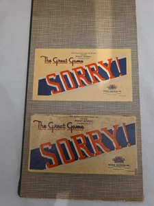 1939 Vintage SORRY Board Game Cards Wooden Pegs Family Fun Instructions Complete - Picture 1 of 7