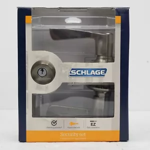 READ! Schlage FB50 N V MER 619 Deadbolt & Merano Lever, Satin Nickel - NO KEYS! - Picture 1 of 5