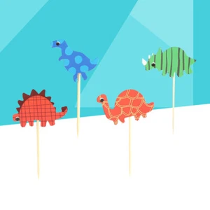 4pcs Dinosaurier Cake Toppers Cupcake Dekoration Party Gefälligkeiten für - Bild 1 von 12