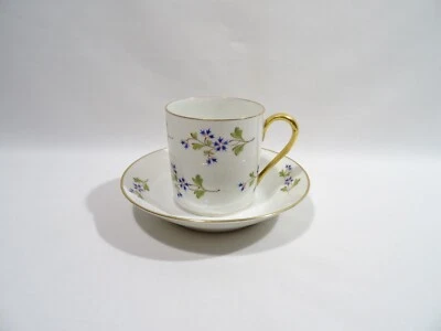 ANCIENNE TASSE LITRON ET SOUCOUPE DECOR BARBEAUX PORCELAINE DE PARIS OLD CUP - Photo 1/4