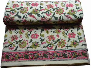 Cotton Fabric Hand Block Print Craft Indian Dressmaking Material By The yard F85 - Picture 1 of 5