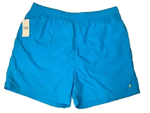 New VINTAGE Polo Ralph Lauren Men's XXL Swim Trunks Shorts Blue Yellow Pony Y2K - Picture 1 of 8