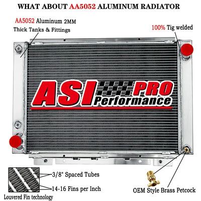 CU64TB 4 Row Aluminum Radiator For 1961-1966,1963 Ford Thunderbird 6.4L 7.0L V8 Foto 1 de 4