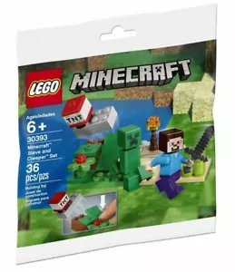 LEGO Minecraft Steve and Creeper Set 30393 PolyBag RARE RETIRED EXCLUSIVE NEW - Picture 1 of 4