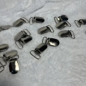 25mm Suspender Clip for Overalls & Trousers, Crafts| Silver Tone Packs Of 2 - Picture 1 of 2