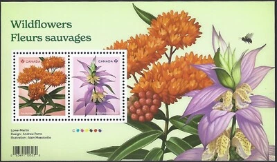 🍁Canada  #3417a    "WILDFLOWERS"     Brand New 2024  Souvenir Sheet - Image 1 of 2