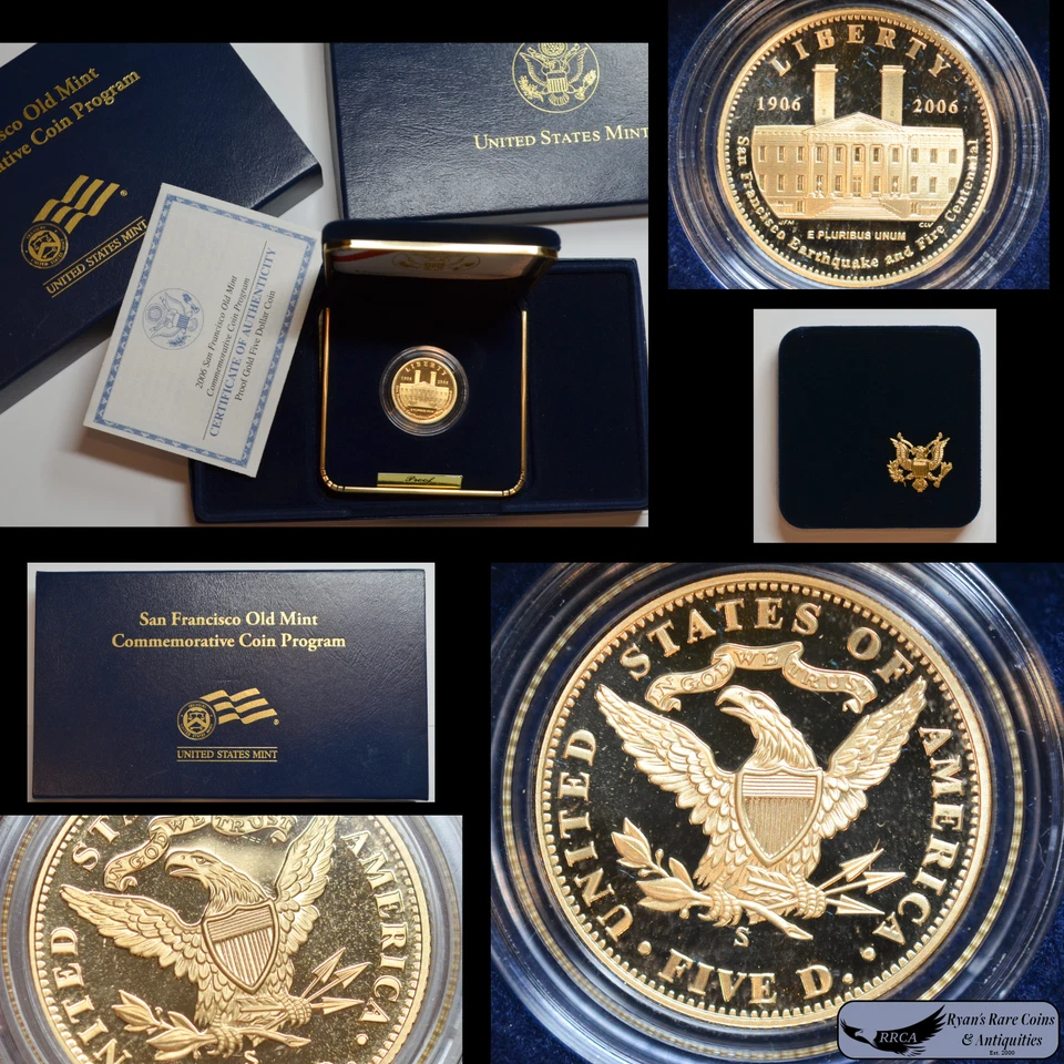 2006 S, $5 Gold San Francisco Old Mint Commemorative, Orig. Box and Papers C8138 - Image 1 of 4