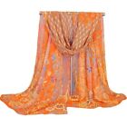 Beautiful Soft Orange W/various Colored Head Scarf/shawl-100 X 50 Cm-great Gift!
