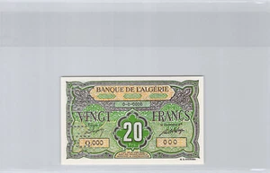 Algérie Spécimen 20 Francs (1948) O.000 Pick 103s Neuf UNC - Imagen 1 de 2