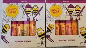 2 Packs Burt’s Bees - Fruit Mix - Lip Balm 4ct Gift Set Christmas Shower Favor
