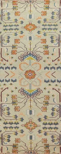 Tappeto da corridore Oushak Indian Hallway fatto a mano tappeto di lana 3x8 piedi - Foto 1 di 16