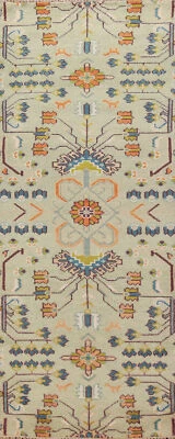 Tapete de lã feito à mão Oushak indiano corredor tapete 3x8 pés - Imagem 1 de 4