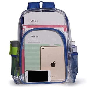 Mochila transparente de PVC resistente para adultos, hombres, niños y niñas. - Imagen 1 de 7