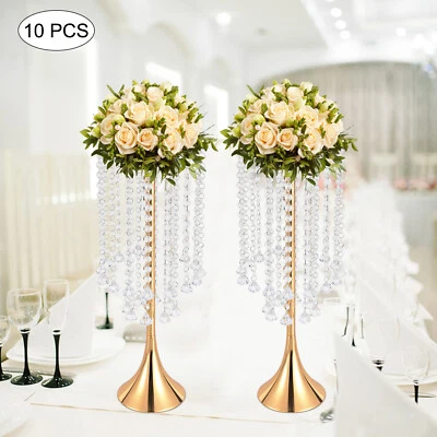 10Pcs Wedding Flower Stand Holder 55.6cm Tall Crystal Grand Centerpiece Stands - Image 1 of 4