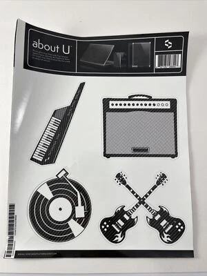 SKINIT LAPTOP DECAL KIT 8 STRONG VINYL Carbon Fiber Look Rock Music Guitars - Image 1 of 3