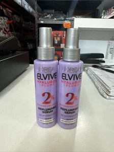 2 NEW L'Oreal Elvive Hyaluron + Plump Replumping Moisture Hair Serum, 4.4 oz - Picture 1 of 2
