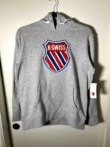 Sudadera con Capucha K-Swiss Gris Brezo Logo Nueva con Etiquetas Talla XL - Imagen 1 de 5