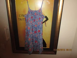 GIRL'S MUDD SMOCKED TOP SKATER DRESS SIZE 16 1/2 BLUE PRINT - Picture 1 of 1