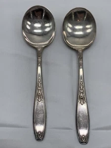 Silverware 1847 Roger’s Bro. 1918 Ambassador Silverplate 2 Soup/Serving Spoons - Picture 1 of 5
