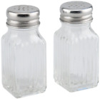Vintage Style Salt & Pepper Shakers 2 Pack Set Retro Glass Body FREE SHIPPING