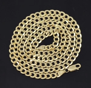 14K Solid Yellow Gold Hollow Curb Necklace Chain 24 Inch Brand new 13.10 grams - Picture 1 of 6