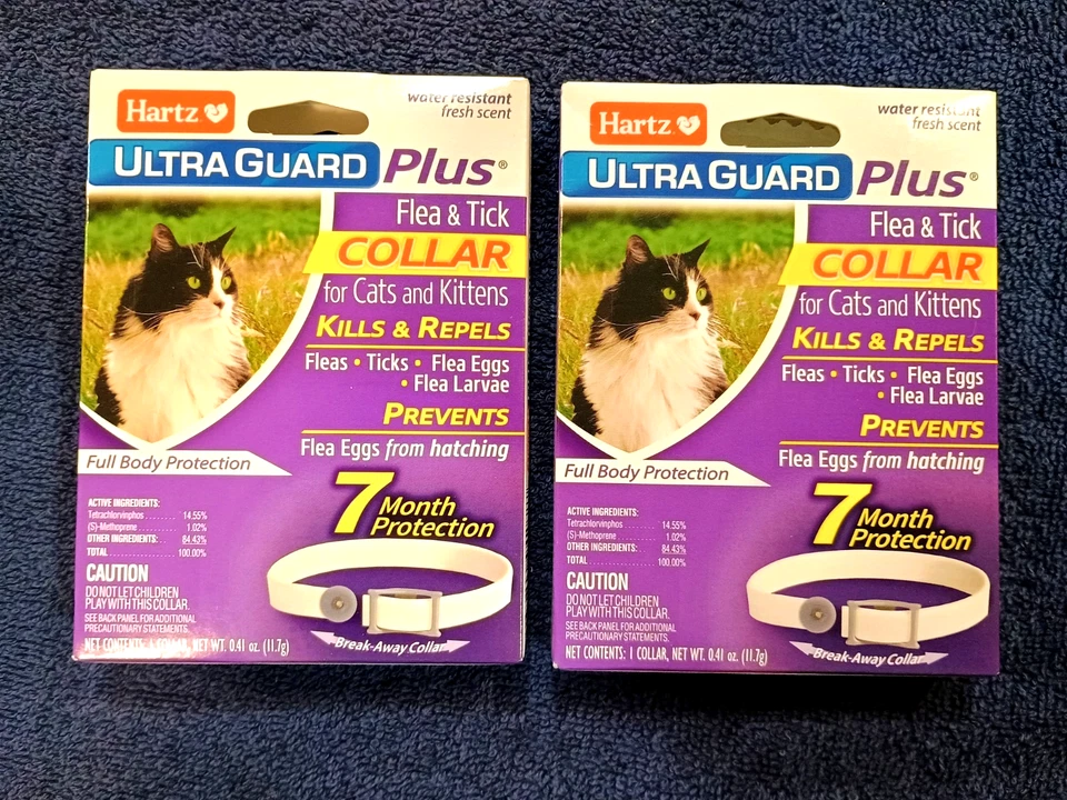 (2)全新Hartz Ultraguard Plus跳蚤猫项圈 — 第 1/1 张图片