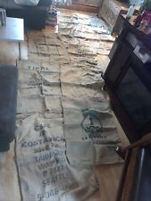 lot of 10 Burlap sacks coffee beans Various Countries And Colors