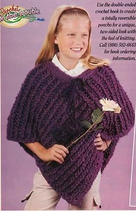 WARM Girl's Crochet on the Double Poncho/Crochet Pattern INSTRUCTIONS ONLY - Picture 1 of 1