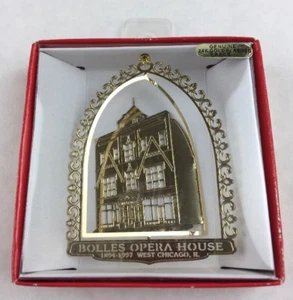 Nations Treasures Bolles Opera House Illinois Brass Metal Souvenir Ornament - Picture 1 of 7