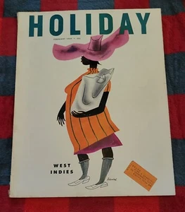 1949 FEBRUARY HOLIDAY MAGAZINE - WEST INDIES FRONT COVER - Picture 1 of 2