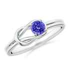 ANGARA 4mm Natural Tanzanite Solitaire Infinity Knot Ring in Sterling Silver