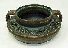 ANTIQUE 1903-1913 NORSE ARTS & CRAFTS BRONZE ART POTTERY BOWL**SIGNED**WOW!!