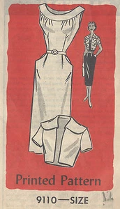 1950s Vintage Sewing Pattern B30 DRESS & BOLERO JACKET (R200) - Picture 1 of 1