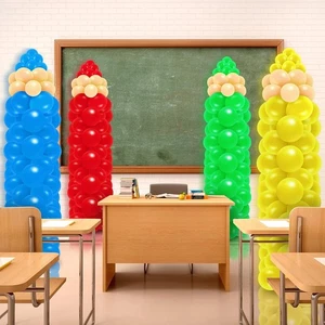 WinnerWhy 280 Stück Back to School Luftballons DIY Bunt Bleistift Ballon mit Kleber - Bild 1 von 7
